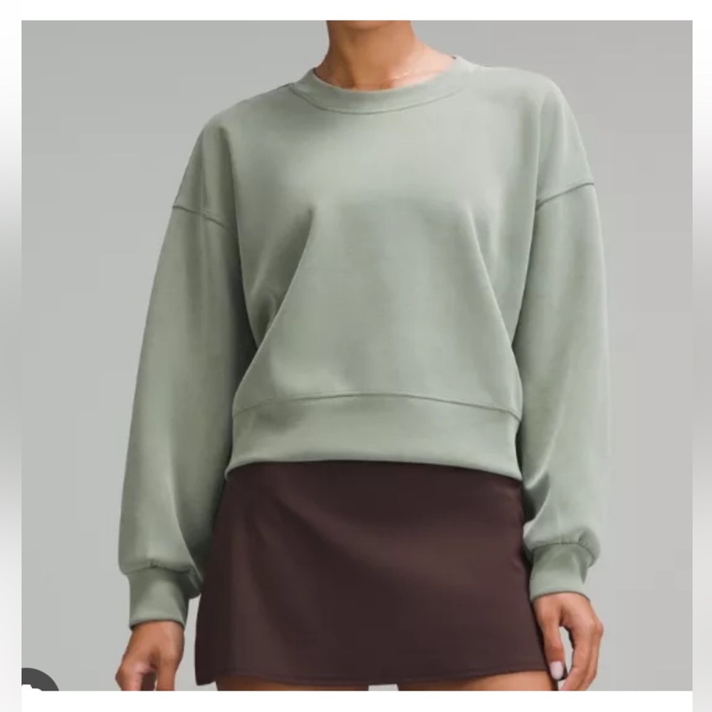 NWT Lululemon Perfectly Oversized Cropped Crew *Softstreme™ W3GL9S GREU Size 14